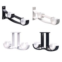 양방향 한방향 커튼 봉걸이 암막설치 압축봉 이중브라켓 알루미늄 커텐걸이, 양방향블랙