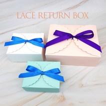 바미샵 레이스 답례품 상자 컬러박스 돌잔치 선물상자 b0679, 민트_중, 1개