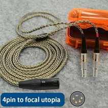 [해외] xlr 2.5 3.5 4.4mm hifi 7n 실버 도금 헤드폰 교체 케이블 업그레이드 cabl for focal utopia eear 헤드폰 이어폰, 2m, 4핀 xlr 남성