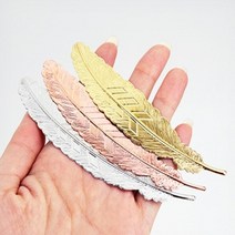 케이엠 깃털모양 금속책갈피 기념품 북마커, 로즈골드