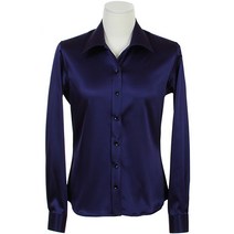 패션올리고 WDS200355-여성용 솔리드 공단스판 셔츠 실크셔츠