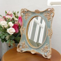 신나라-닷컴_999 앤틱 로즈 민트 거울 가격인상 다용도장식 카페도구 인테리어 빈티지 탁상용_ tlsskfk, S-N-선택사항없습니다