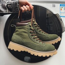 커플워커 두층 소가죽 옐로 빅 장화 남성 같은스타일 2023 봄가을 인싸템 통굽 키높이 남자스부츠 4998717006