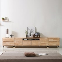 아이앤 렐리 3000 고무나무원목 거실장 FI, 내추럴