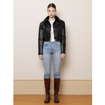 NOT YOUR ROSE 숏 리버시블 레더 무스탕 블랙 Short reversible leahter mustang Black