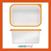 이태리 사나리빙 항균 마이크로반 보관 밀폐용기 WIDE 2.0L_오렌지