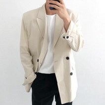 아는지인협력업체 여름 린넨 오버핏 더블 블레이져 자켓 2color