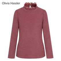 [올리비아하슬러] 레이스 넥 티셔츠