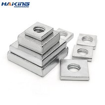 아연 도금 사각 너트 얇은 사각 블록 Prusa MK3 DIN562 와 호환 가능 M3 M4 M5 M6 탄소강 로트당 20 개 40 개, M4x8x8x2mm, 20pcs