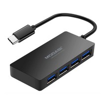 모가비 USB 3.1 C타입 4포트 허브 MOG-073, 블랙