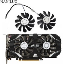 노트북쿨러 쿨링패드 거치대75MM 2 핀 GTX1050 GPU 쿨러 듀얼 팬 MSI Geforce TOC 그래픽 카드 냉각
