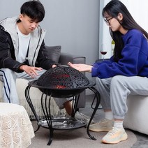 펠렛난로 캠핑용 펠릿 주물 화목 난로 파티오 야외 바베큐 휴대용 숯 화로 다기능 야외 난방 석탄 화로 장작 310, c 대형-스테인리스-1