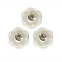 CARAT GALAXY 레진 화이트 더블 데크 플라워 버튼 라인스톤 플라스틱 버튼 의류 DIY 공예 장식 [관부가세 포함] 708836