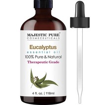 MAJESTIC PURE 클로브 에센셜 오일 치료 등급 순수 프리미엄 품질 118.3ml(4온스), Eucalyptus