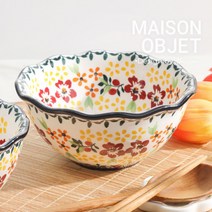 프라카 폴란드풍 도자기 프릴대접, 플라워가든