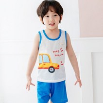 더미누 부릉부릉 무형광 자가드편면 나시 실내복