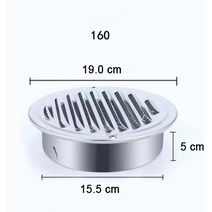75-200MM 공기 환기 커버 둥근 덕트 천장 벽 홀 Abs 그릴 루버 주방 목욕 출구 시스템, [06] 160MM