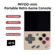 옛날게임기 레트로게임기 휴대푱게임기 Miyoo mini v2v3 2.8inch ips 스크린 휴대용 레트로 핸드 헬드 게임 콘솔 Linux 시스템 클래식 게임 에뮬레이터 어린이, 레트로그레이