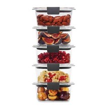 러버메이드 Rubbermaid 브릴리언스 샘방지 투명 식품 보관 용기 24피스 세트 BPA 프리, Set of 5 (1.3 Cup), 2개