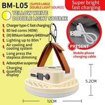 2자 어항 라이트 조명 13500mAh 캠핑 USB 충전식 강력한 빛 랜턴 휴대용 텐트 비상 램프 야외 Fashlight 낚시 보조베터리, [05] 40W 8400mAh