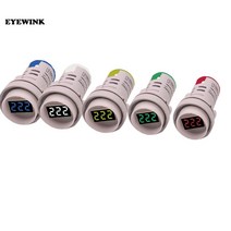 LED 전광판 모듈 간판 엘리베이터 광고구멍 크기 6-60 VDC 디지털 전압계 원형 검출기 테스터 미니 LED 표, 한개옵션1, 01 red