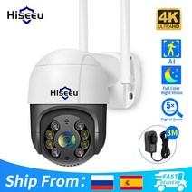 사이드블랙박스 화물차 3채널 블랙박스 hiseeu 8mp 4k 속도 돔 무선 wifi 카메라 onvif 야외 5x 디지털 줌 ptz ip 카메라 3mp 5mp 오디오 감시 호환, 3mp 64g 카드, 3.6mm