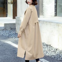 여성 봄 가을 50대 롱 트렌치 코트 재킷