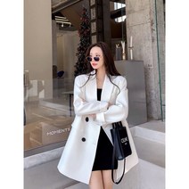 정장코트 여 봄 루즈핏 캐주얼 기질 더블 정장 상의 여