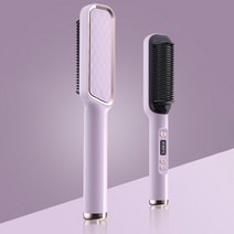 빗고데기 브러쉬 고데기 빗3in 1 히팅 빗 스트레이트너 헤어 브러시 전기 및 곱슬 언 여성 컬러, 02 Fantasy purple_01 CN