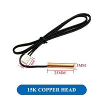 압력센서 에어컨 온도 센서 고무 헤드 구리 5K 10K 15K 20K 50K 100K 튜브 40cm 1 개, 15K copper head