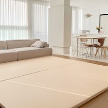 쁘띠메종 2단 폴더 거실매트 테라조 210X140X4cm, 테라조베이지X웜그레이