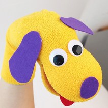 DIY 양말 손인형 만들기 강아지 키트, A.노랑 강아지