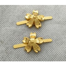 TOMBJ PAIR MILITARY WW2 일본 벚꽃 주석 배지 핀 해군 장교 모자 칼라 어깨 골드 컬러 컬렉션, 01 금