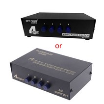 RCA 스위처 4 in 1 OUT 복합 비디오 l / r 스테레오 오디오 AVER AV DVD 용 상자, Black