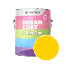 젯소가 필요없는 친환경 수성페인트 드림코트 올인원 에그쉘광 0.9L, 노랑, 900ml, 1개