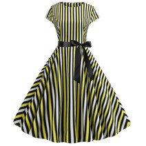 복고풍원피스 햅번 원피스 도트 스트라이프 레트로 키작녀 개화기의상 H60