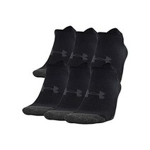 언더아머 성인 퍼포먼스 테크 노쇼 양말 멀티페어, Black (6-pairs), Large, 6