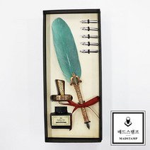 신원 푸에르 만년필 깃털펜 세트, 캘리용, 깃털펜 다크그린(FP3-11)