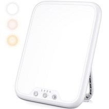 조명 테라피 램프 10000 럭스 LED 3가지 색상 온도 및 무단 밝기 스마트 메모리 4가지 타이머 설정 기능 가정/사무실용 초대형 표면 햇빛, Large Light Surface