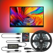 5V WS2812B USB LED 스트립 빛 5050 RGB 드림 컬러 주변 TV 키트 데스크탑 PC 화면 배경 조명 1M 2M 3M 4M 5M, 3M 60LEDs Kit_US Plug 110V