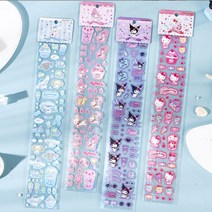 산리오 롱 디저트파티 스티커 다꾸 다이어리 스티커 쿠로미 시나모롤 마이멜로디 키티