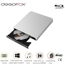 블루레이 플레이어 Deepfox Bluray 플레이어 외부 광학 드라이브 USB 3.0 블루 레이 BD-ROM CD/DVD RW 버너, 01 은