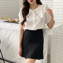 데일리 러플 리본 프릴 블라우스