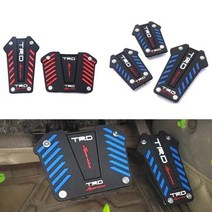 자동차 페달 변형 알루미늄 합금 브레이크 가속기 클러치 넓어진 두꺼운 금속 페달 미끄럼 방지 패드 패, 블루 매뉴얼, 블루 매뉴얼