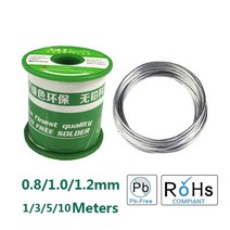 0.2~12mm 철사 반생이 와이어 스텐철사 10 m몫 rohs 환경 보호 무연 솔더 0.8 1.0 전기 솔더용 1.2mm 무연 무연 로진 코어, 0.8mm, 10m