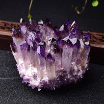 스톤 천연 클러스터 자수정 표본 미네랄 광석 옐로우 그린 퍼플 쿼츠 레이키 원석 크리스탈, 600-700g