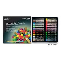 문교 혼합 금속 형광 오일 파스텔 지함 MOP-24MF, 24색, 1세트