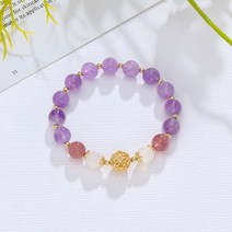 앤썸 크리스탈 보라 수정 자수정 행운 원석 전운주 염주 팔찌 AS-314