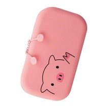 LIHITLAB PuniLabo 지퍼 파우치 19.1cm x 3.8cm(7.5인치 x 1.5인치) 그레이 캣(A7716-4), Large 7.5 × 1.5 inches, Pig