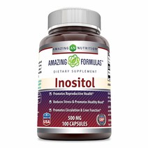 Amazing Nutrition Inositol 어메이징뉴트리션 이노시톨 세로토닌 도파민 500mg 100캡슐 3통